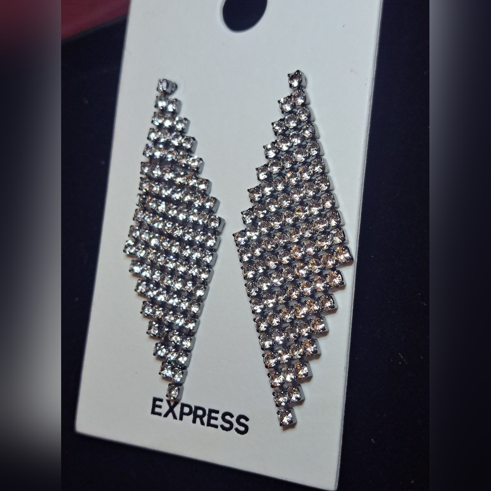 Express Chainmail Rhinestone Earrings